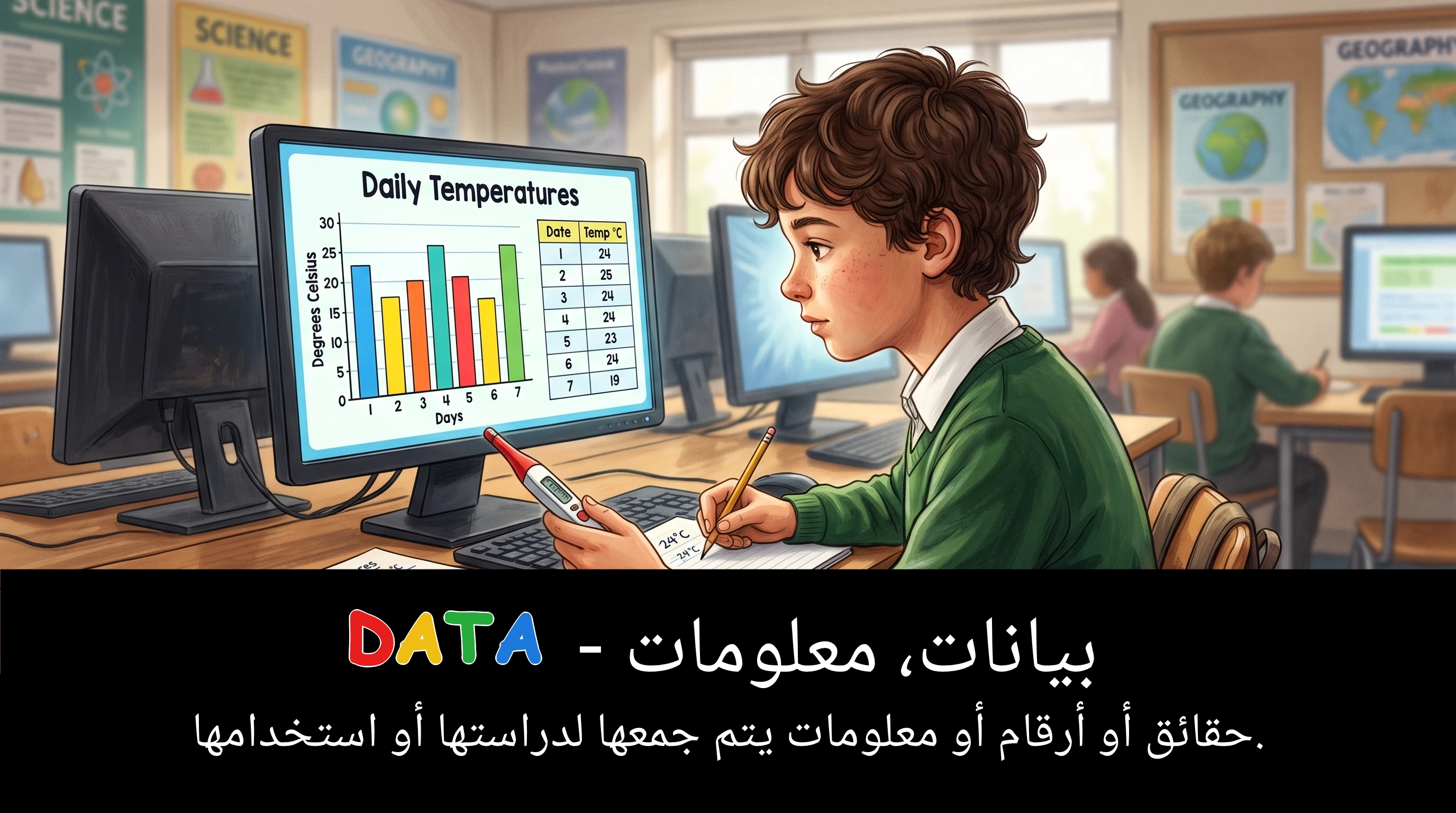 Arabic Illustration for data
